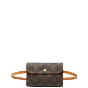LOUIS VUITTON Brown Monogram Leather Pochette Hobo Bag